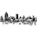 Andy Skinner 4.9 x 1.9 Inch Rubber Stamp - Cityscape Reflections