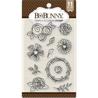 BoBunny Clear Stamp Set - Simply Flowers