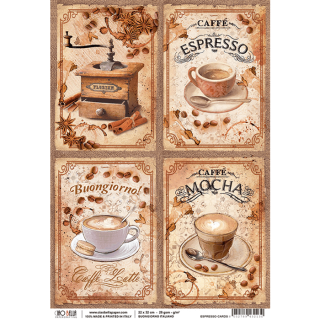 Ciao Bella A4 Rice Paper - Espresso Cards