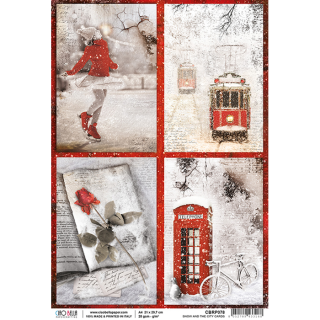 Ciao Bella A4 Rice Paper - Snow and the City Cards