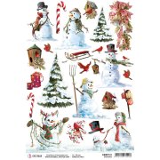 Ciao Bella A4 Rice Paper - Snowmen