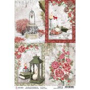 Ciao Bella A4 Rice Paper - Frozen Roses Cards