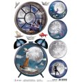 Ciao Bella A4 Rice Paper - Moon & Me Alarm Clock