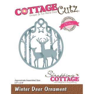 CottageCutz Elites Die - Winter Deer Ornament