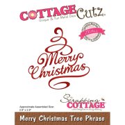 CottageCutz Elites Die - Merry Christmas Tree Phrase