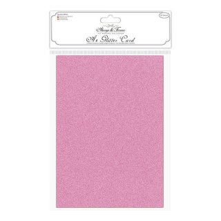 Craft Consortium Non-Shedding A4 Glitter Card - Fuchsia Pink