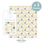 Craft Consortium Decoupage Papers - White Stars