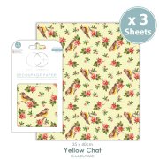 Craft Consortium Decoupage Papers - Yellow Chat