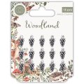 Craft Consortium Woodland Metal Charms - Silver Pine Combs