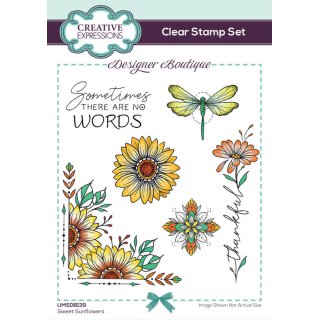 Designer Boutique 6x4 Clear Stamp Set - Sweet Sunflowers