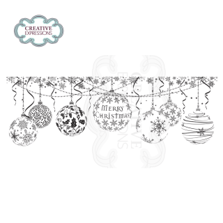 Designer Boutique Rubber Stamp - Bauble Garland