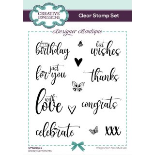 Designer Boutique Clear Stamp Set - Breezy Sentiments