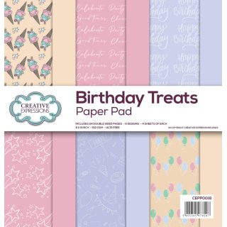 Birthday Treats 8x8 Inch Paper Pad