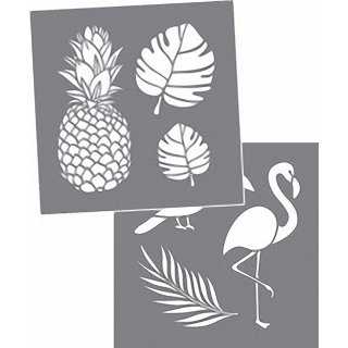 DecoArt Americana Decor 8 x 8 Inches Stencil 2 Pk - Tropical