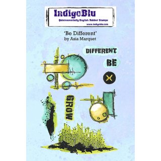 IndigoBlu A6 Red Rubber Stamp - Be Different