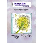 IndigoBlu A6 Red Rubber Stamp - Colour Me - Dandelion