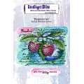 IndigoBlu A6 Red Rubber Stamp - Raspberries