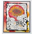 IndigoBlu A6 Red Rubber Stamp - Sunflower Bloom