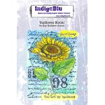 IndigoBlu A6 Red Rubber Stamp - Sunflower Bloom