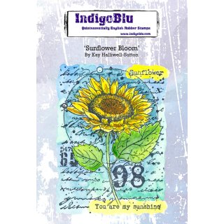 IndigoBlu A6 Red Rubber Stamp - Sunflower Bloom