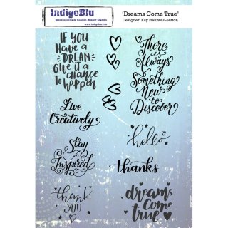 IndigoBlu A5 Red Rubber Stamp -  Dreams Come True