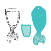 Jane Davenport Clear Stamp & Die Set - Mermaid Tail Swatch