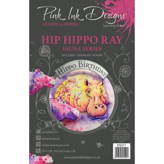 Pink Ink Designs A5 Clear Stamp Set - Hip Hippo Ray