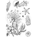 Pink Ink Designs A5 Clear Stamp Set - Seahorse Swirls