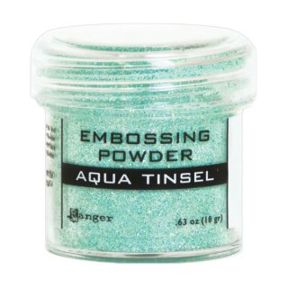 Ranger Embossing Powder - Aqua Tinsel