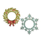 Sizzix Tim Holtz Thinlits Die Set - Wreath & Snowflake