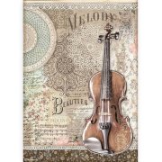 Stamperia Rice Paper A4 - Passion Violin