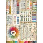 Stamperia Rice Paper A4 - Atelier Pantone Charts