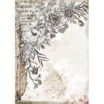 Stamperia Rice Paper A4 - Romantic Journal Stylised Flower