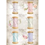 Stamperia Rice Paper A4 - Romantic Threads Needle & Thread