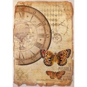 Stamperia Rice Paper A4 - Clock and Butterfly