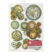 Stamperia Rice Paper A4 - Gear Wheels and Clock