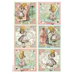 Stamperia Rice Paper A4 - Alice Cards