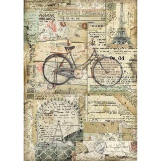 Stamperia Rice Paper A4 - Bicycle