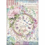 Stamperia Rice Paper A4 - Hortensia Clock