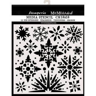 Stamperia 18x18cm Media Stencil - Snowflakes