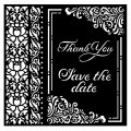 Stamperia 18x18cm Thick Stencil - You and Me Thank You Save the Date