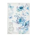 Stamperia A6 Rice Paper Selection of 8 - Backgrounds Blue Land