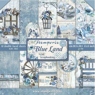 Stamperia 8x8 Mini Scrapbooking Pad - Blue Land