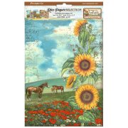 Stamperia A4 Rice Paper Selection of 6 - Sunflower Art