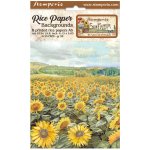 Stamperia A6 Rice Paper Selection of 8 - Backgrounds Sunflower Art