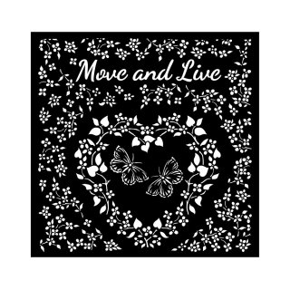 Stamperia 18x18cm Thick Stencil - Sunflower Art - Move And Live Heart