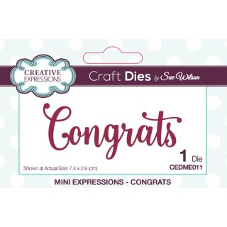 Sue Wilson Craft Die - Mini Expressions - Congrats