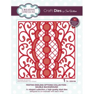 Sue Wilson Craft Die - Festive Endless Options Collection - Bauble Background