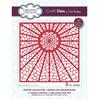 Sue Wilson Craft Die - Festive Collection - Mosaic Ray Background