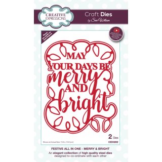 Sue Wilson Craft Die - Festive All In One - Merry & Bright